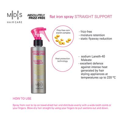 MADES Hair Care Absolutely Anti Frizz Flat Iron Spray Straight Support 200 ml - Hair Treatment