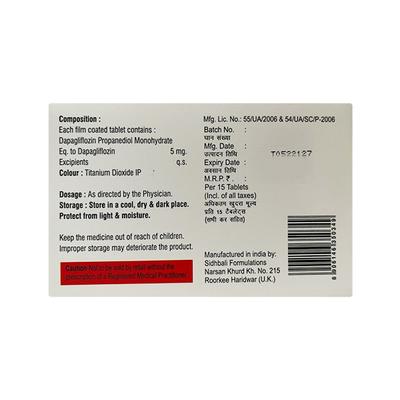 DAPASIDH 5 Tablet 15's - Diabetes-Ant