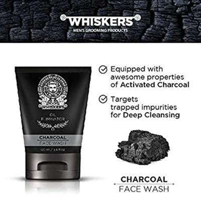 Whiskers Charcoal Face Wash For Men 100 ml - Face Washes