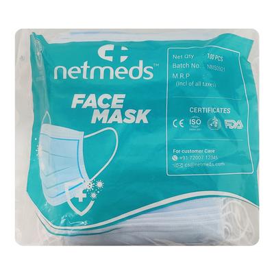 Netmeds 3 Ply Face Mask with Nose Pin 100's - Covid19 Essentials