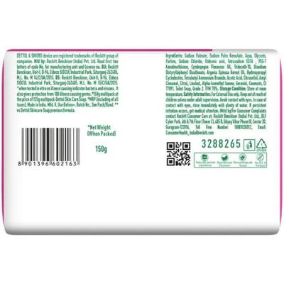Dettol Soap - Skincare with 2X Moisturizers (Pack Of 4 X 150 g) - Soaps