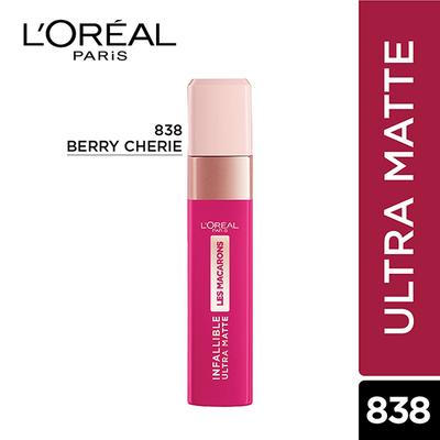 L'Oreal Paris Infallible Ultra Matte Liquid Lipstick, Les Macarons, 838 Berry Cherie 5 ml - Liquid Lipsticks
