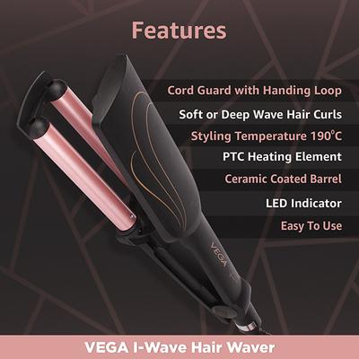 VEGA I-Wave Hair Waver VHWR-01 (Ananya Panday Signature Collection) Black 1 gm - Multi-Stylers