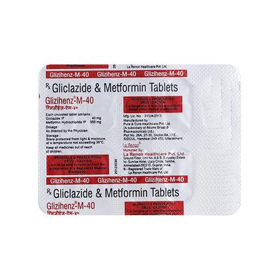 GLIZIHENZ M 40mg Tablet 10's - Diabetes-Ant