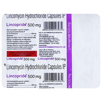 LINCOPRIDE 500mg Capsule 10's - Bacterial Infections-OAB