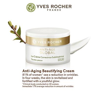 Yves Rocher Anti Age Global Anti Ageing Beautifying Cream Day All Skin Types 50 ml - Women Perfumes (Edt/Edp)