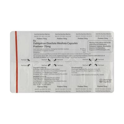 Pradaxa 75mg Capsule 10'S - Blood Clot-Ant