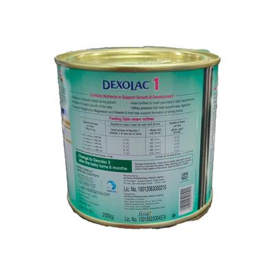 Dexolac Stage 1 (Upto 6 Months) Powder 200 gm -Tin - Baby And Infant Supplements