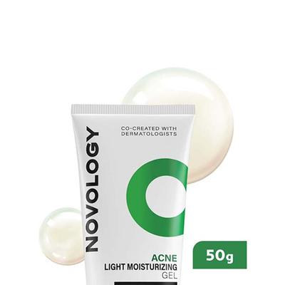 Novology Acne Light Moisturizing Gel for Oily, Acne Prone Skin - Upto 100 Hours of Hydration 50 gm - Face Moisturizers