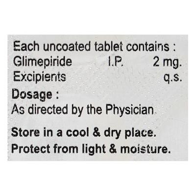 GLIMED 2mg Tablet 10's - Diabetes-Ant