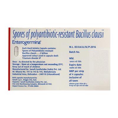 Enterogermina Capsule 4'S (N) - Diarrhoea-Ant