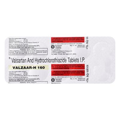 Valzaar H 160mg Tablet 10'S - Hypertension-Ang