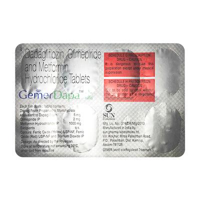 GEMER DAPA 5/2/1000 Tablet 7's - Diabetes-Ant