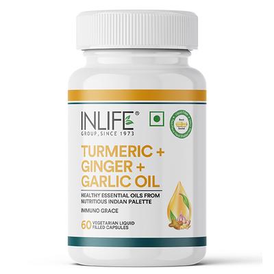 INLIFE Turmeric Ginger & Garlic Oil Veg Capsule 60's - Vitamin C