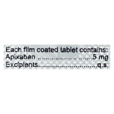 APIXAPIL 5 Tablet 10's - Blood Clot-Ant