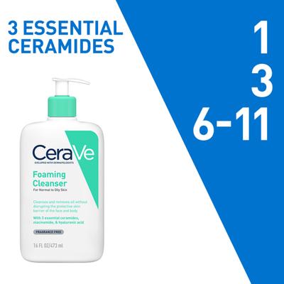 CeraVe Foaming Cleanser For Normal To Oily Skin 473 ml - Face Wash & Cleansers