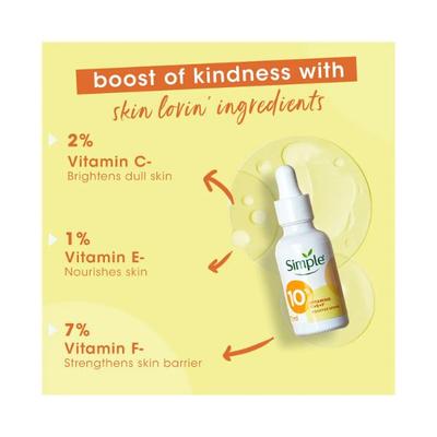 Simple Booster Serum 10% Vitamin C+E+F For Youthful Glowing Skin 30 ml - Face Mists