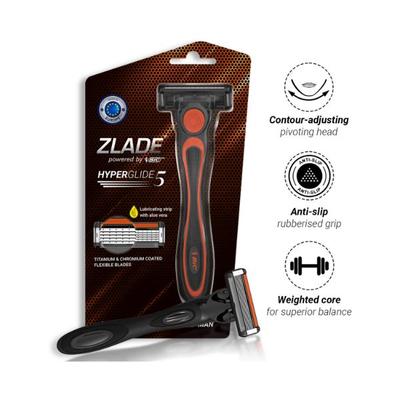 Zlade Hyperglide 5 Lubricating Strip with Aloe Vera Titanium and Cromium Coated Flexible Blades Shaving Razor for Men 1's - Razors & Cartridges