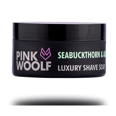 Pink Woolf Luxury Shaving Soap - Seabuckthorn & Aloe Vera 50 gm (Box) - Shaving Creams