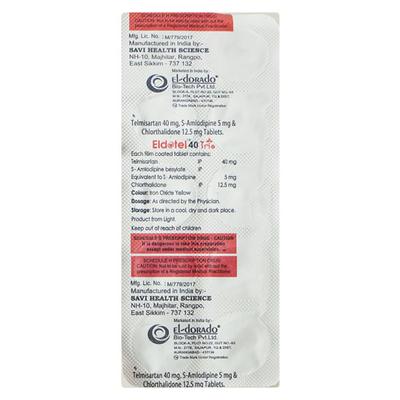 ELDOTEL TRIO 40mg Tablet 10's - Hypertension-Ana