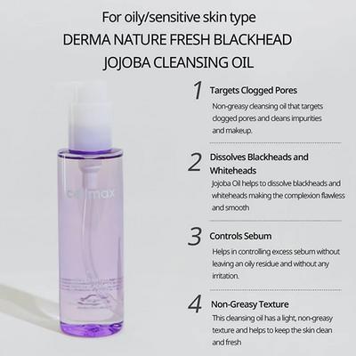 Celimax Derma Nature Fresh Blackhead jojoba cleansing Oil 150 ml - Face Oils