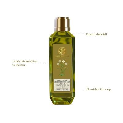 Forest Essentials Ayurvedic Herb Enriched Head Massage Oil Japapattiimproves Texture & Volume 200 ml - Hair Oils