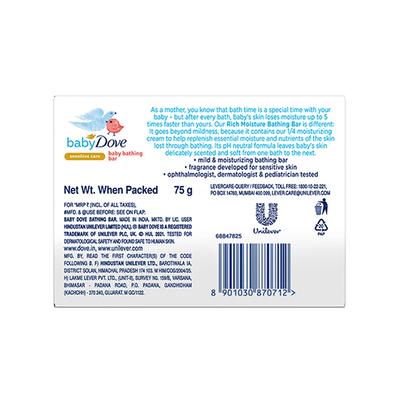 Baby Dove Rich Moisture Bathing Bar 75Gx3 3's - Soaps