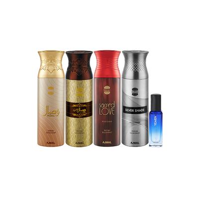 Ajmal Wisal & Wisal Dhahab & Sacred Love & Silver Shade Deo & Yearn EDP Pack of 5 820 ml - Perfumes (Edt/Edp)