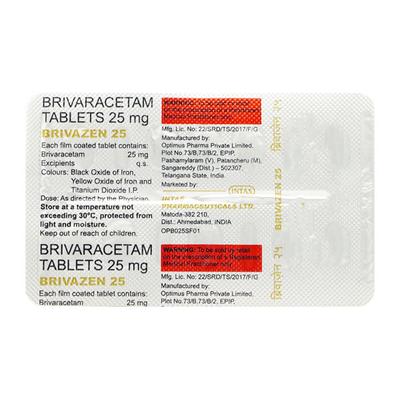 BRIVAZEN 25 Tablet 10's - Epilepsy/Convulsion-Ant