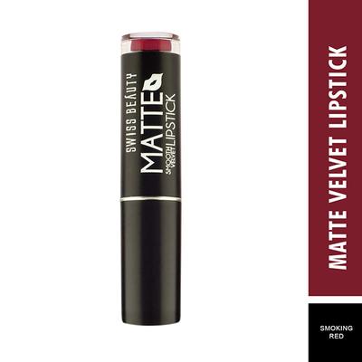 Swiss Beauty Smooth Velvet Matte Lipstick - (Smoking Red) 3.2 gm - Lipsticks