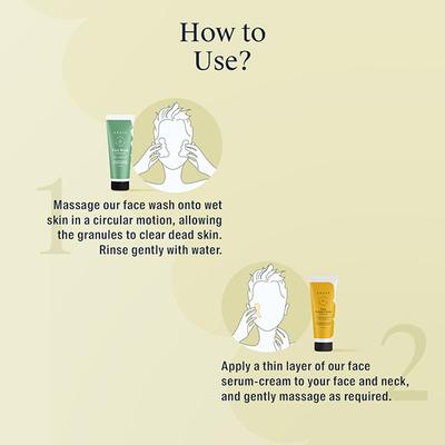 Arata Natural Mini Face Revitalizing Gift Box with Face Wash (50 Ml), Face Serum Cream (50 Ml), Face Serum Gel (50 Ml) 150 ml - Face Serum