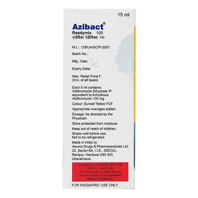 Azibact 100mg Readymix Suspension 15ml - Bacterial Infections-Mac