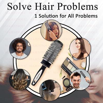 Majestique Blow Dryer Brush for Blow Drying - Lightweight Professional Roller, Precise Heat Styling - 2 Inch 1's - Hair Brushes