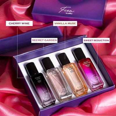 Mcaffeine Fien Rush Perfume Gift Set For Women-12 Hrs Longlasting EDP- Vanilla Muse, Cherry Wine 20Ml Each 4's - Women Perfumes (Edt/Edp)