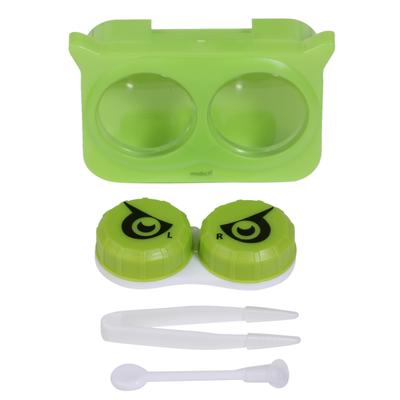 Modisch New fashion Owl Eyes Contact Lens Case - Green 1's - Eyecare Lenses