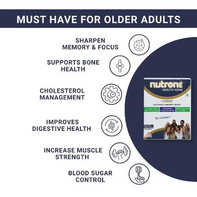 Nutrone Healthy Aging Powder - Kesar Badam Flavour 300gm - Daily Health Drinks