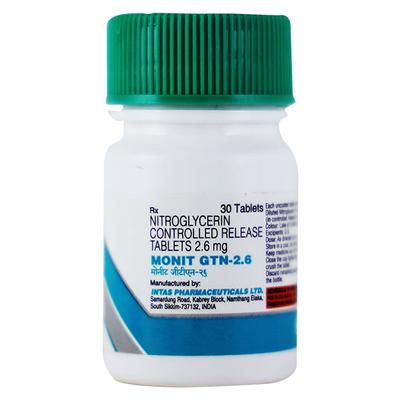 Monit Gtn 2.6mg Tablet 30'S - Angina