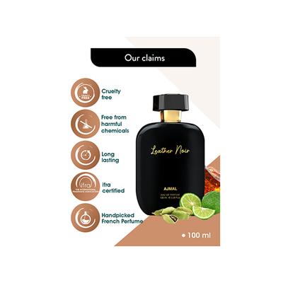 Ajmal Artisan - Leather Noir Long-Lasting Fragrance, Handpicked Luxury Perfume, Gift For Men 100 ml - Men Perfumes (Edt/Edp)