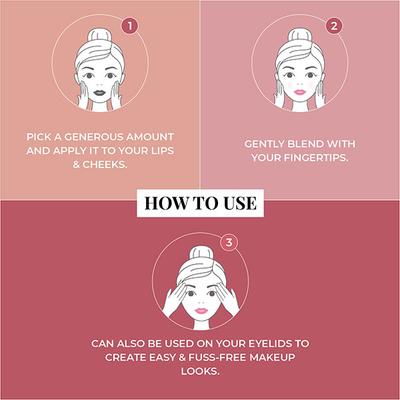 Just Herbs Nourishing Lip and Cheek Tint with Javitri + Jojoba Oil 02 Peachy Coral 4gm - Lip Stains & Tints