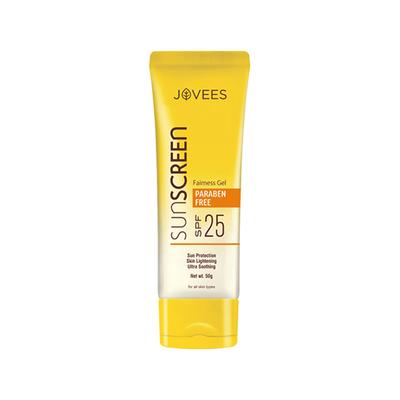 Jovees Suncreen Fairness Gel SPF 25 with Aloe Vera for Oily, Sensitive, Dry Skin Protects 50 gm - Face Sunscreen