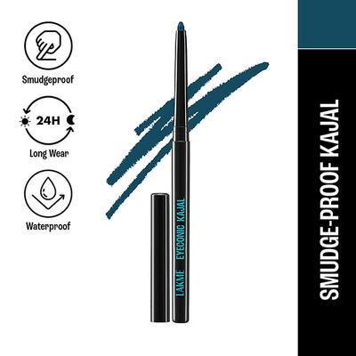 Lakme 9 to 5 Eyeconic Kajal, Smudgeproof, Waterproof, lasts upto 24 Hrs, Royal Blue, 0.35gm - Kajal & Kohls