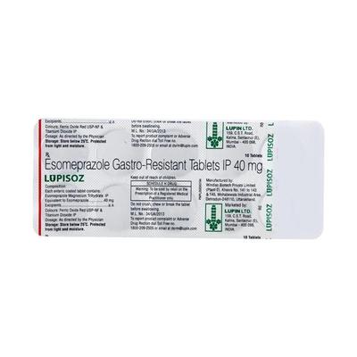 Lupisoz 40mg Tablet 10'S - Ulcer/Reflux/Flatulence-Aaa