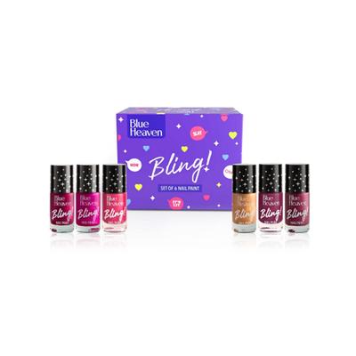 Blue Heaven Bling Nail Paint Hot Glam Edition 8ml Each 6's - Nail Polish