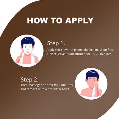 Glamveda Men De Tan Face MaskReduces Dark Spots 100 gm - Masks & Peels