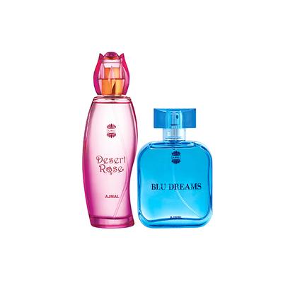 Ajmal Desert Rose EDP Floral Oriental Perfume And Blu Dreams EDP Citurs Fruity Perfume 200 ml - Perfumes (Edt/Edp)