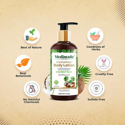 Medimade Coconut Milk Moisturizing Body Lotion 300 ml - Lotions & Creams