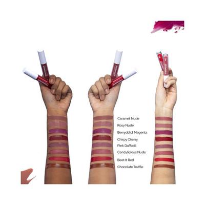 Mamaearth Naturally Matte Lip Serum Matte Liquid Lipstick with Vitamin C & E For Upto 12 Hour Long Stay Rosy Nude 3 ml - Others