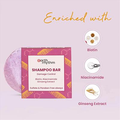 Earth Rhythm Shampoo Bar With Biotin, Niacinamide & Ginseng Extract Cardboard Box 80 gm - Shampoos