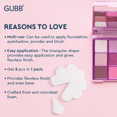 Gubb Makeup Wedges, Latex Free 8's - Sponges & Applicators