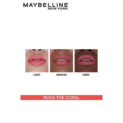 Maybelline New York Color Sensational Creamy Matte Lipstick, 635 Rock the Coral 3.9 gm - Lipsticks